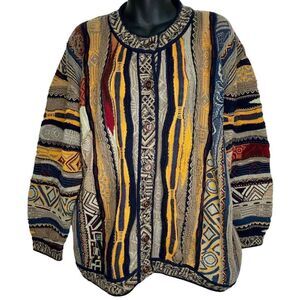 New Vintage Coogi Wool Button Cardigan Sweater Deadstock Textured‎ Australia Med
